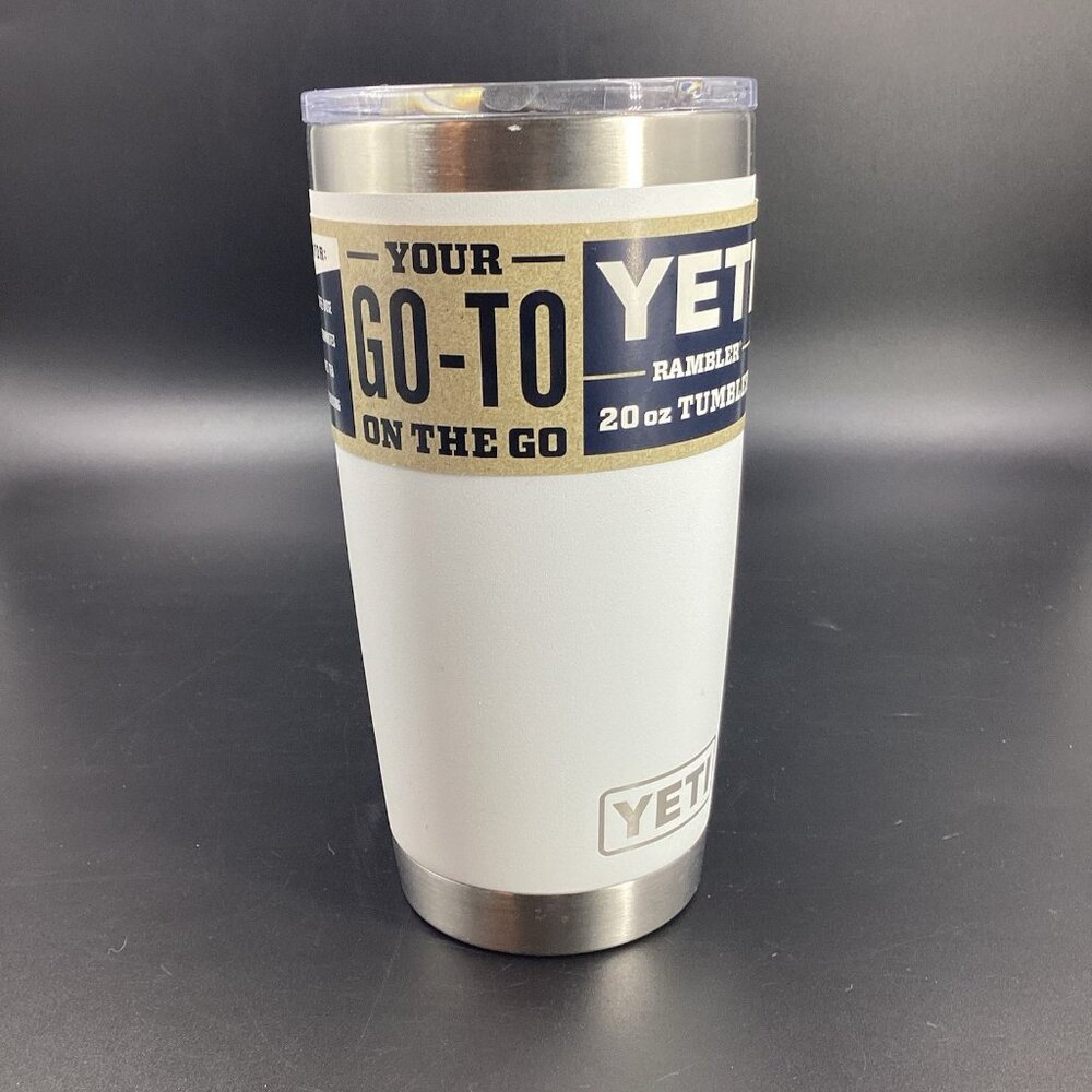 YETI® Classic White 20 oz RAMBLER® Tumbler Authentic NEW WITH TAGS!